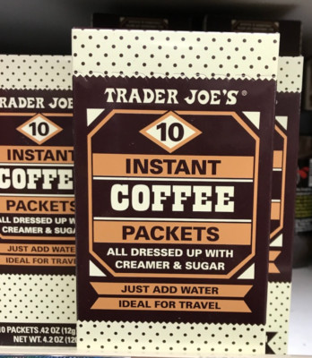 3 Pack Trader Joe's Instant Coffee Packets with Creamer & Sugar 4.2oz Each Box