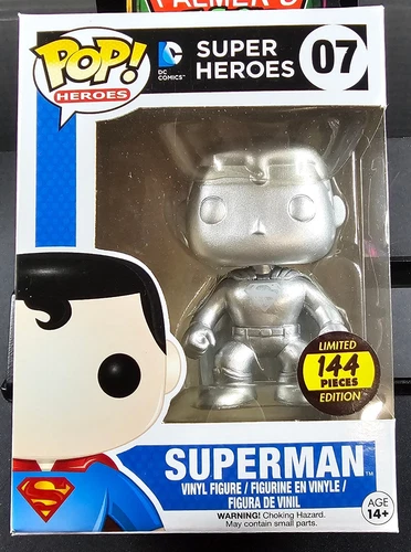 Funko Pop! Superman DC Super Heroes SILVER  Limited To 144 Hot Topic Very Rare!!