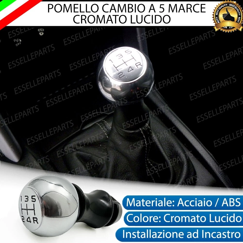 Hacreyatu Pomello Cambio 5 Marce In Pelle PU E ABS Cromato – Per Peugeot 106-607, Citroen C2-C4, Saxo, Xsara E Altri