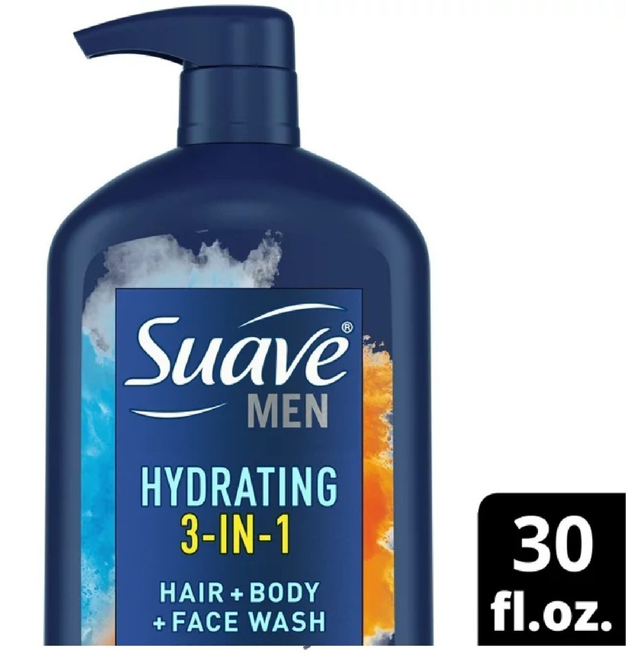 Suave Men 3 in 1 Mens Body Wash, Hair, Face and Body Wash, Hydrating, Citrus & M eBay