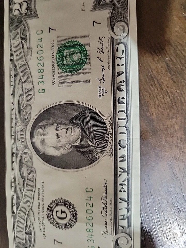 1969 C SERIES U.S. TWENTY DOLLAR $20 BILL  - Image 4 of 4
