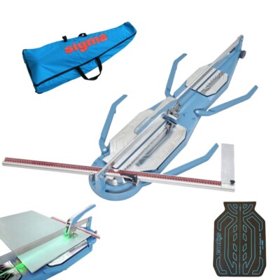 Sigma Tile Cutter 49.2 In Imperial Measuring Bar with Mosaic Mat, Laser & Case