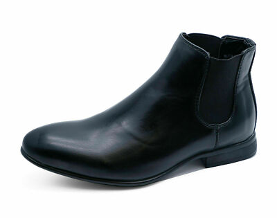 Ex Store Mädchen schwarz zum Überziehen Schule Kunstleder Stiefeletten Chelsea Boots Größe 10-2