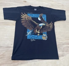 VINTAGE SCREEN STARS BEST Alaska T Shirt Short Sleeve Cotton Men Black SIZE M