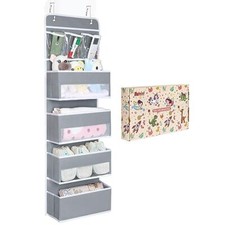 Door Hanging Organizer Nursery Closet Cabinet Baby 5 LAYER Grey - Gift Box 