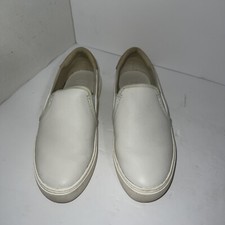 UGG Jass Slip On White Leather Sneakers Shoes Women's Size 7 1121612