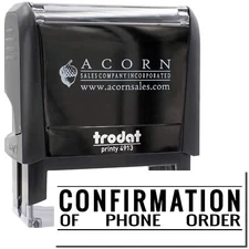 Large Self-Inking Confirmation of Phone Order Stamp Size 7/8" Tall x 2-1/4" Wide