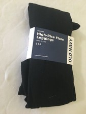 NWT Old Navy Women's Black High Rise Jersey Flare Leggings Size M