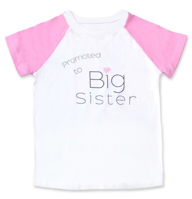 Promoted to Big Sister T-Shirt Pregnancy Announcement Shirt Toddler Girls