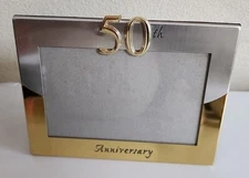 Malden International Designs Gold Tone 50th Anniversary Picture Frame 4X6 