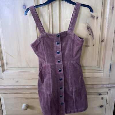The Denim Co Brown Corduroy Pinafore Dress Fitted Pockets Size 10 | eBay UK