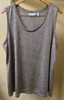 Susan Graver Shirt Tank Top 2X Metallic Gold Shimmer