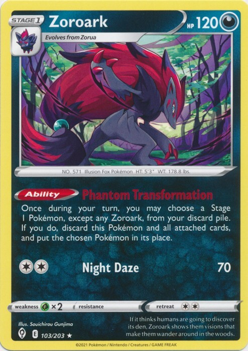 Zoroark 103 Rare Evolving Skies Pokemon TCG