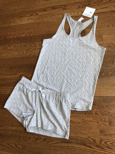 CALVIN KLEIN WOMENS SLEEPWEAR SET TANK TOP SHORTS Logo PAJAMAS Large | eBay