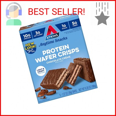 Atkins Chocolate Crème Protein Wafer Crisps, Protein Dessert, 4g Net Carb, 1g Su