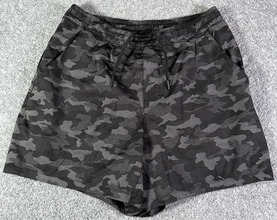#ad Lululemon Pace Breaker Shorts Mens Large Black Camo 5quot; Linerless Gym Performance $39.99