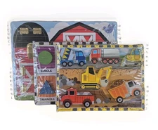 Genuine Melissa & Doug Hand Crafted Wooden Activity Boards~Lot of 3