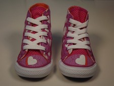 Converse All Star Ragazze High Tops UK5 EU21 Rosa Lilla Ottime Condizioni
