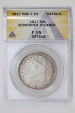 1817 CAPPED BUST HALF DOLLAR ANACS F15 DETAILS