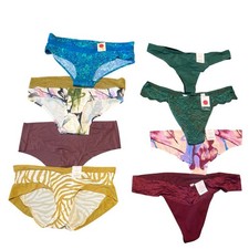 Auden Women Panties Lot 8 Thong Cheeky Hipster Laser Cut Lace Size L 12-14 NEW