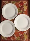 Set Of 3 Corelle Corning Vitrelle Swirl Bread/ Dessert Plates White Swirl 7.25"