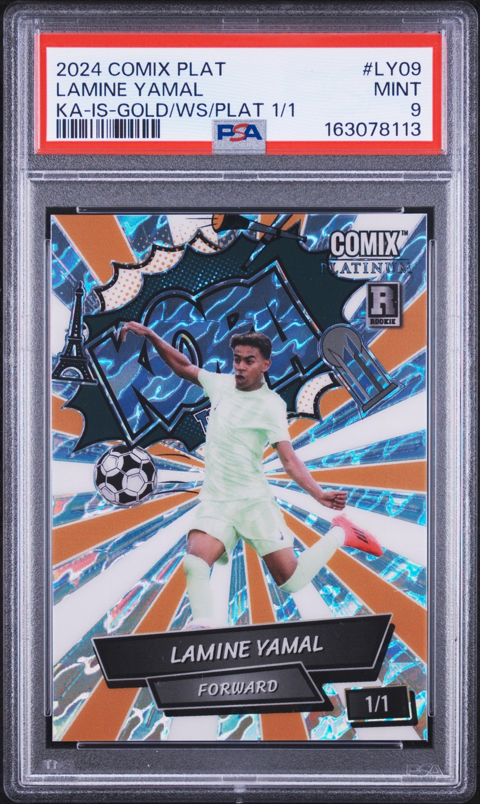 2024 WILD CARD COMIX PLATINUM #LY09 LAMINE YAMAL ROOKIE RC 1/1 PSA 9