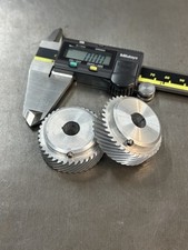 1 PAIR OF ? PITCH 38 TEETH ALUMINUM HELICAL GEARS 10MM BORE 45 DEG R. HAND