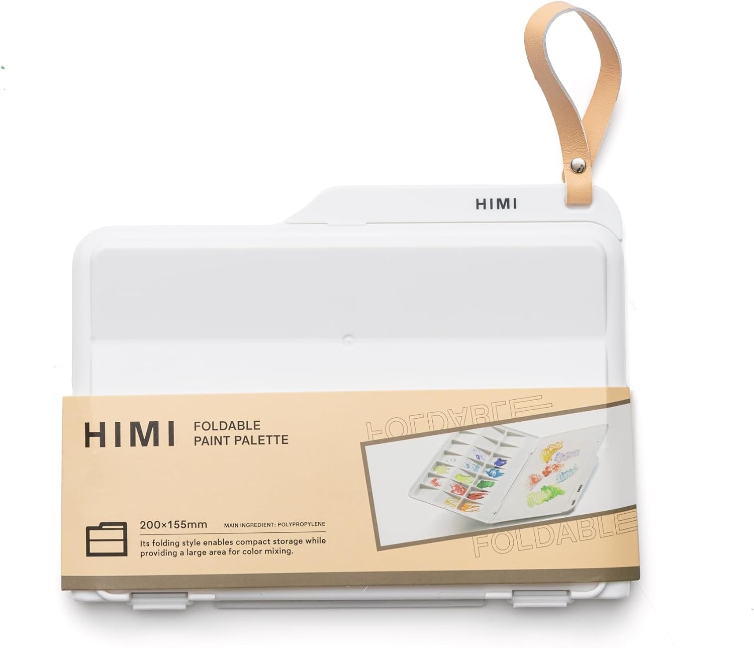 Himi White Foldable Paint Palette 200 X 150 Mm, Foldable Palette For Acrylic, Gouache, Watercolour, Compact, Mixing Paint Colours Effortlessly, Essential Art Accessories, Artist Painting, Reusable Tray - Image 2
