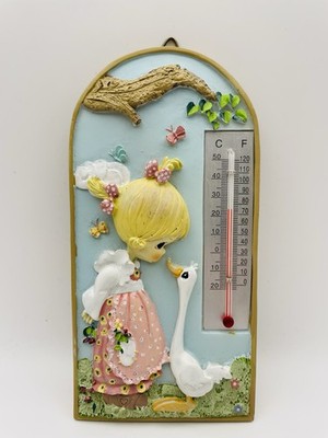 Vintage Precious Moments Polystone Thermometer Exterior Hanging
