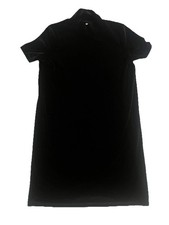 Madewell Black Velvet Mock Neck Mini Dress Short Sleeve Date Night LBD