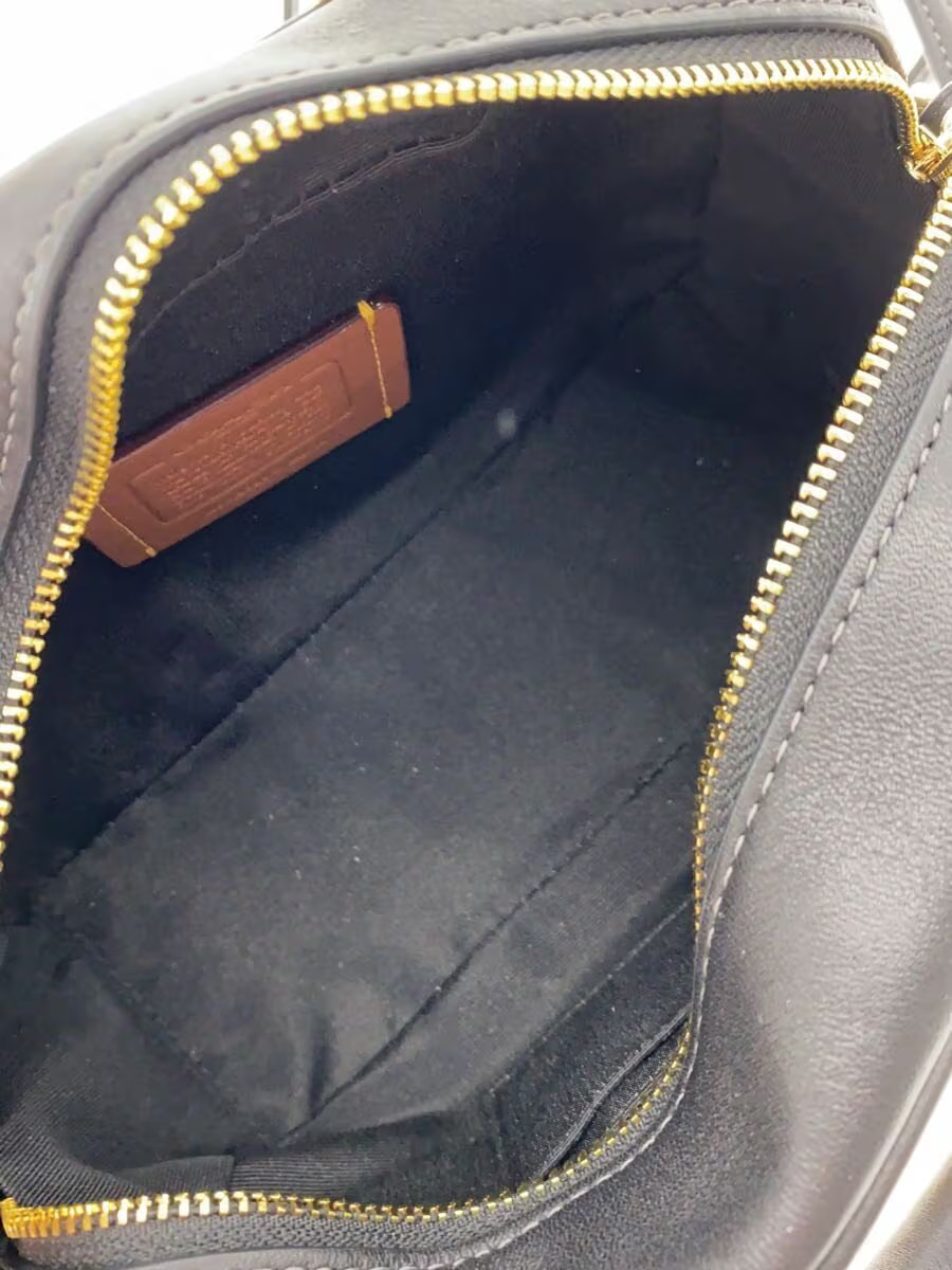 COACH Leather Shoulder Bag Black CAK74 thumbnail 6