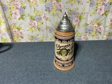 VINTAGE OLYMPIA BEER Tumwater Stein Western GERMANY Original Gerzit Gerz mug lid