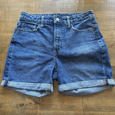 Old Navy High Rise O.G. Straight Secret Smooth Pockets Blue Denim Shorts-Size 8