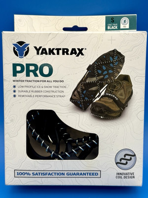 Yaktrax Pro Traction Coil Shoe Covers Black Sz Small Men s 5-8.5 Women s 6.5-10