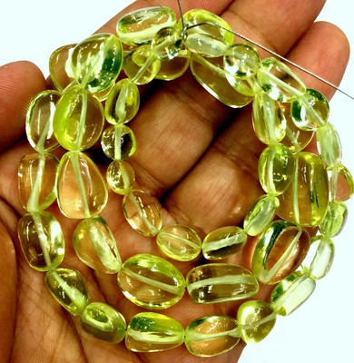 Extremely Beautiful~Rare Sparkling~Green Spinel Beads Smooth Nuggets Shape Beads