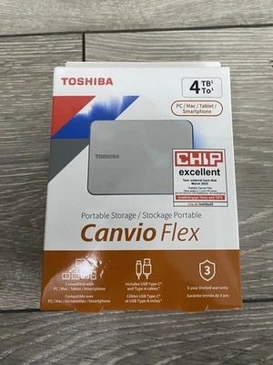 💾 Toshiba Canvio Flex 4TB Portable 2.5’’ External Hard Drive (HDTX240ESCCA) 🆕