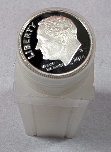 2018-S Roosevelt Dime 50-Coin Roll Tube Proof (Silver) 10c