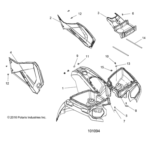 Polaris Side Panel, Left, Orange Burst, Genuine OEM Part 5450521-647, Qty 1 - Picture 2 of 2