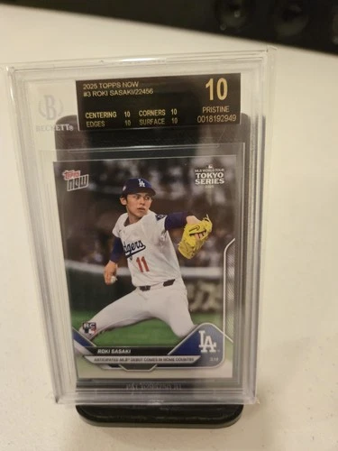 2025 Topps Now - Tokyo Series Roki Sasaki #3 /22456 (RC) Bgs 10 Black Label