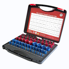 55PCS Nut and Bolt Thread Checker, 30 SAE 25 Metric Box Kit Thread Gauge with