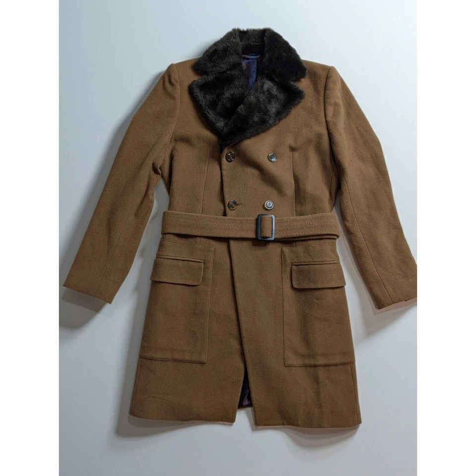 Мужское пальто Vivienne Westwood с воротником из искусственного меха и шерстяной кашемировой смесью размер 48 M - Изображение 2 из 4