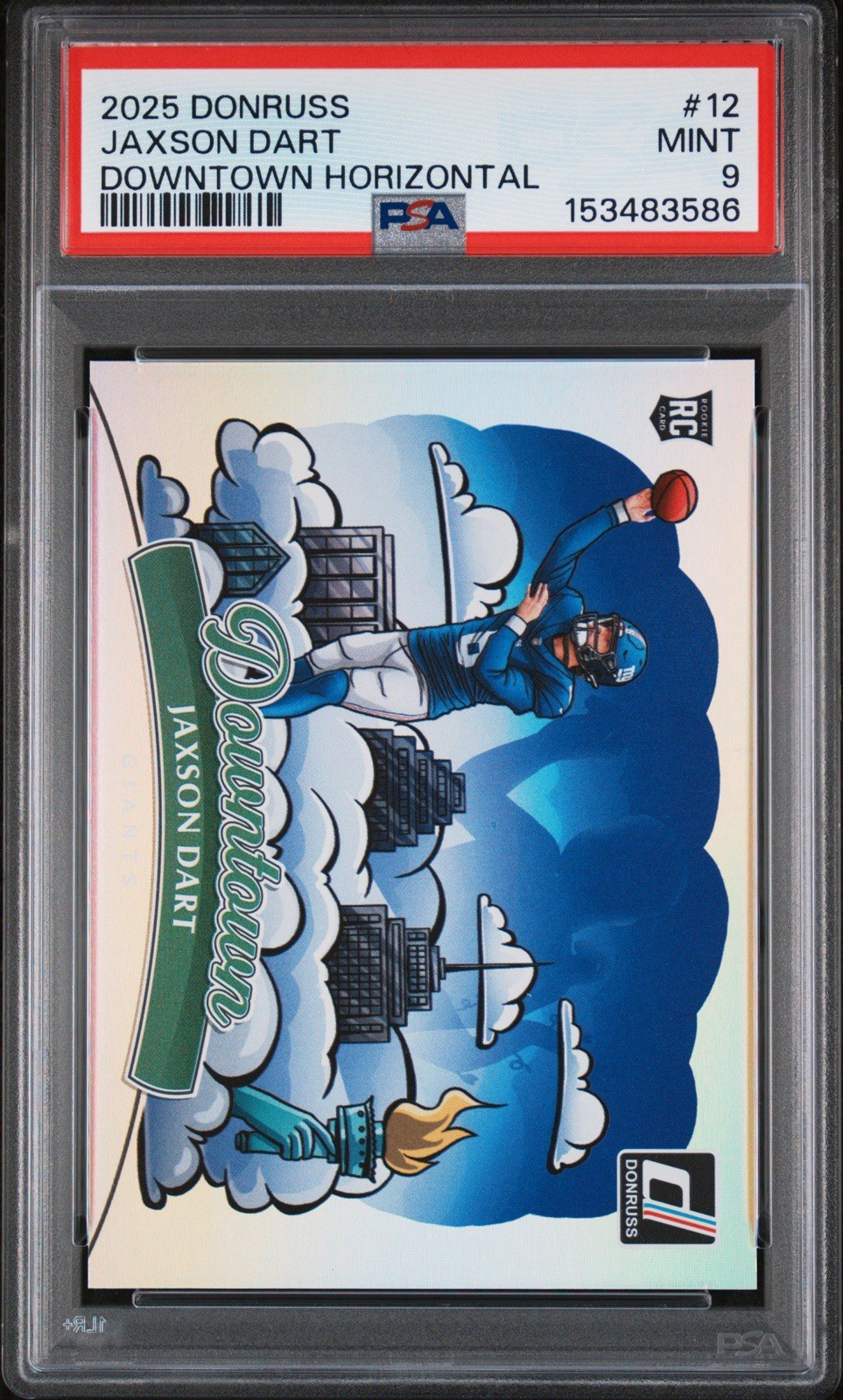 2025 PANINI DONRUSS DOWNTOWN HORIZONTAL #12 JAXSON DART PSA 9