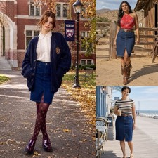 Vintage Y2K 90s Ralph Lauren Polo Denim Skirt Jean Size 10 Front Slit Blue