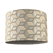Contemporary Jacquard Drum Lamp Shade with Gold and Silver Diamonds by Happy ...