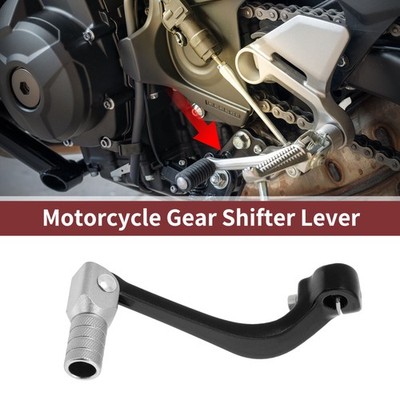 Klappbarer Schalthebel für Honda CRF110F 2013-2018 Schwarz Hebel Silber Ton Kopf