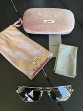 Miu Miu Women's Metal Frame Sunglasses with Case and Pouch