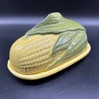Shawnee Pottery Vntg Butter Dish #72 Corn on the Cob Corn King 7" Farmhouse USA