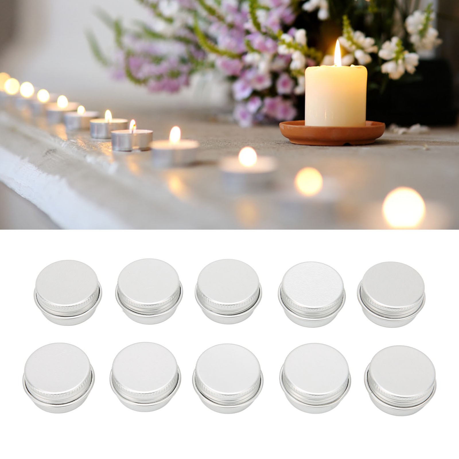 10pcs 5ml Empty Round Aluminum Tin For Lip Balm And Ointments