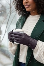 Ladies Premium High Super Soft Real Leather Gloves Winter Driving Fully Lined  