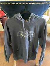 Gray Women's Hoodie with Mountain Design. Size Medium.